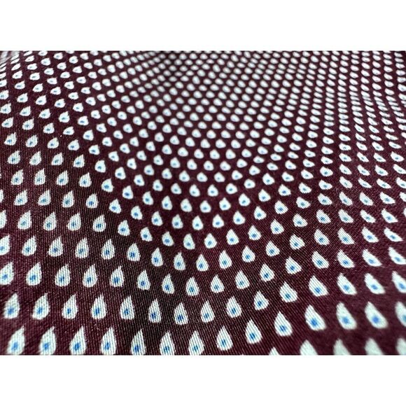 Peter Millar 100% Cotton Burgundy White Pattern Button Down Dress Shirt Large - Picture 6 of 7